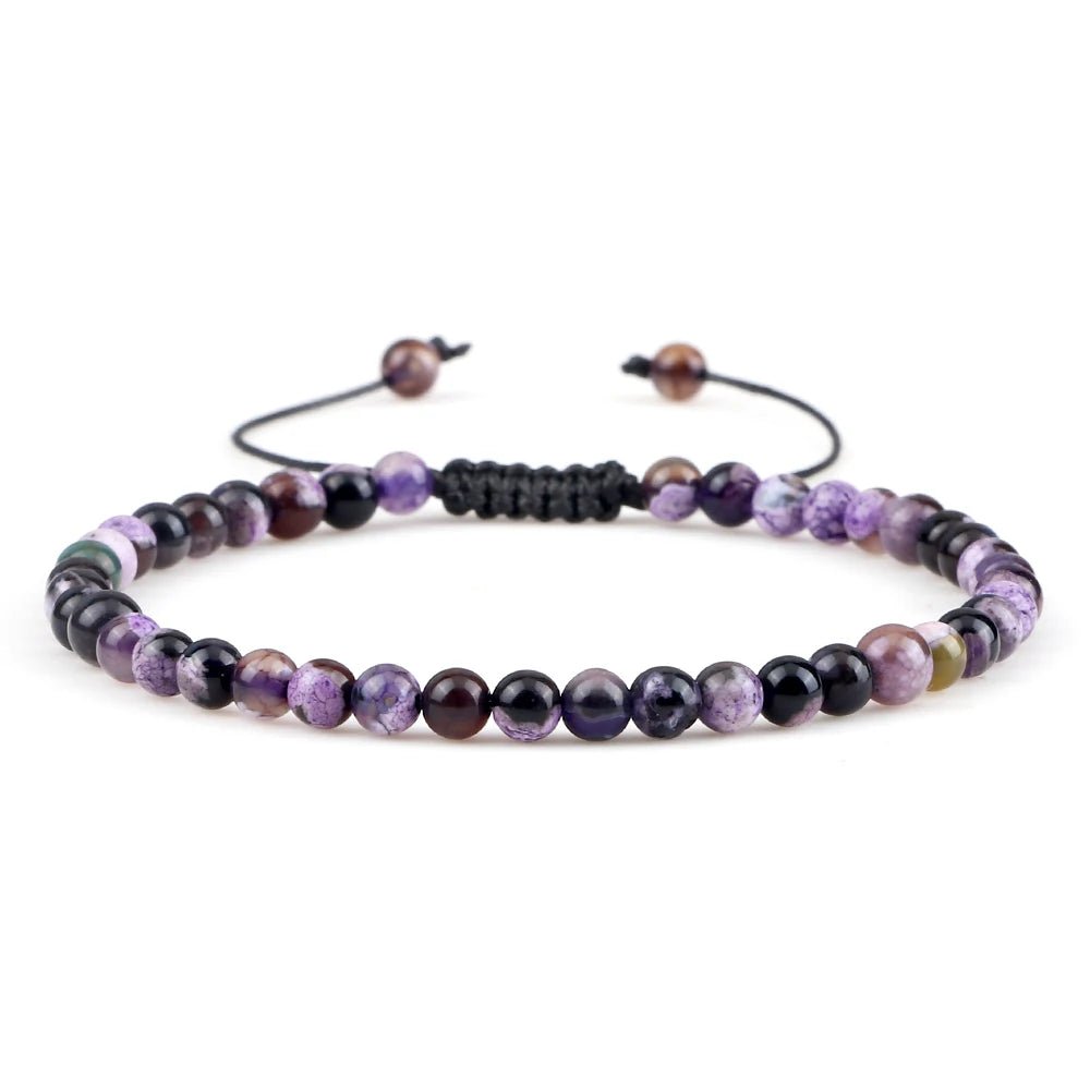 Adjustable Natural Stone Beaded Bracelet – Tiger Eye, Lava & Malachite - Britt Company