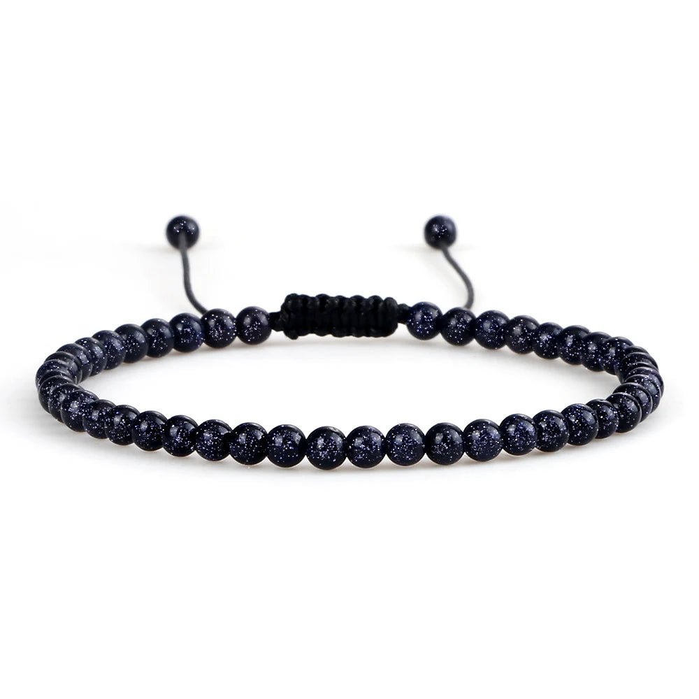 Adjustable Natural Stone Beaded Bracelet – Tiger Eye, Lava & Malachite - Britt Company