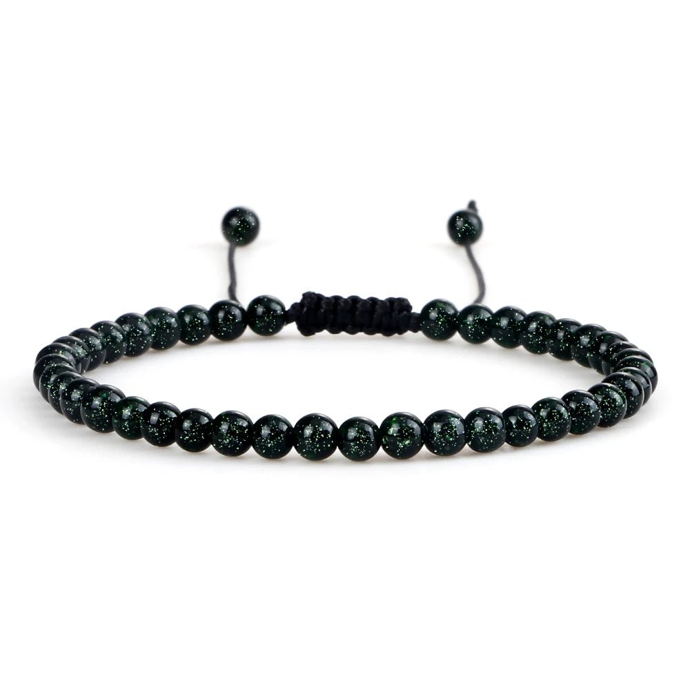 Adjustable Natural Stone Beaded Bracelet – Tiger Eye, Lava & Malachite - Britt Company