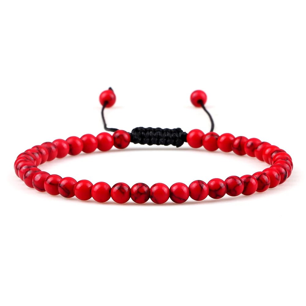 Adjustable Natural Stone Beaded Bracelet – Tiger Eye, Lava & Malachite - Britt Company