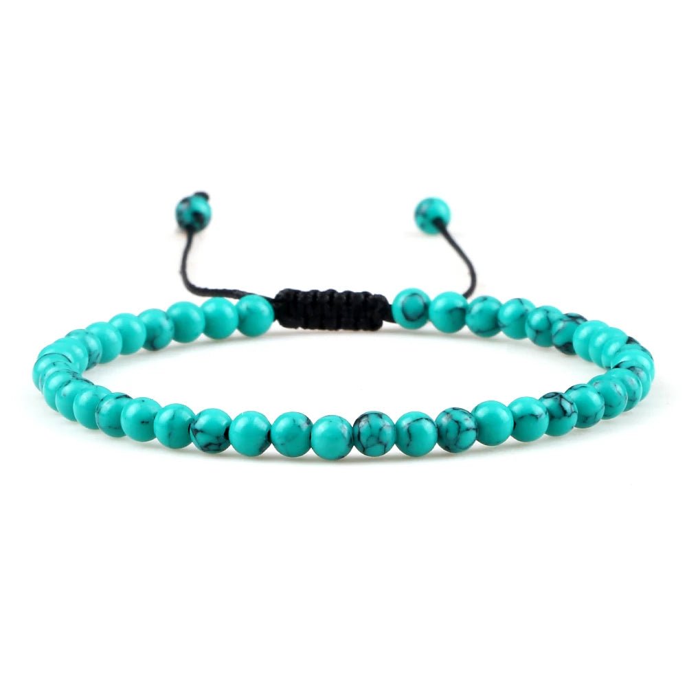 Adjustable Natural Stone Beaded Bracelet – Tiger Eye, Lava & Malachite - Britt Company