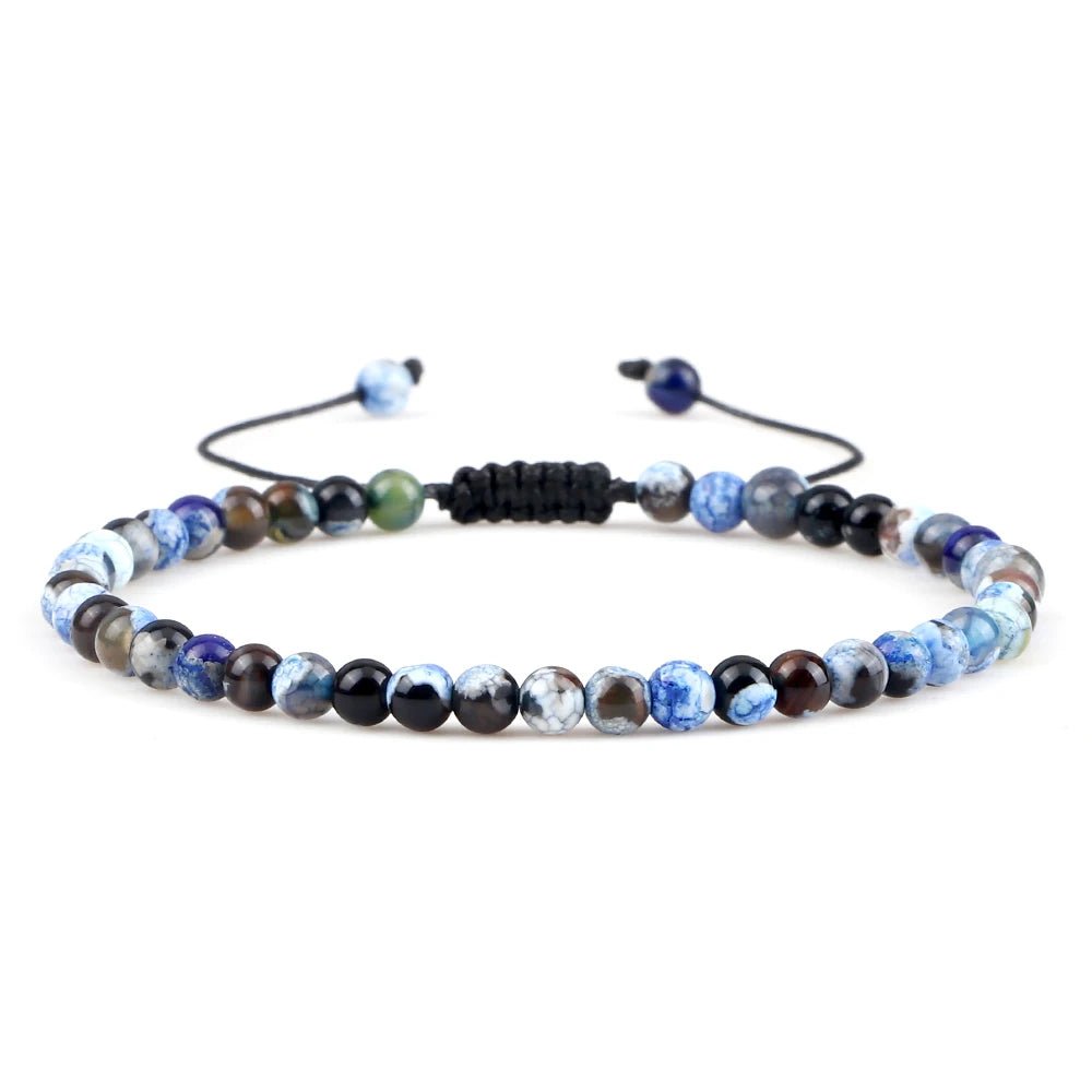 Adjustable Natural Stone Beaded Bracelet – Tiger Eye, Lava & Malachite - Britt Company