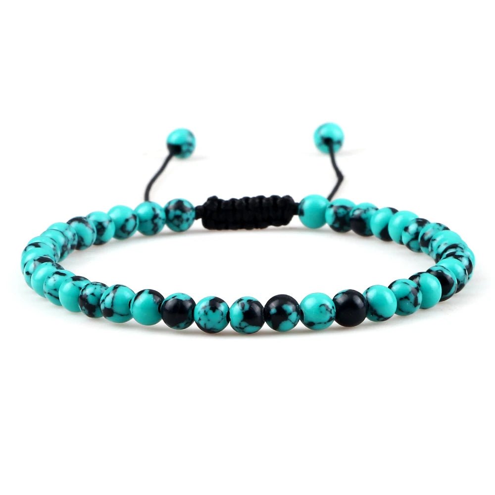 Adjustable Natural Stone Beaded Bracelet – Tiger Eye, Lava & Malachite - Britt Company