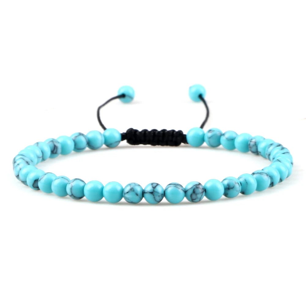 Adjustable Natural Stone Beaded Bracelet – Tiger Eye, Lava & Malachite - Britt Company