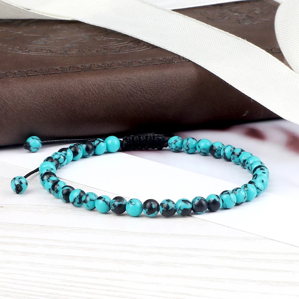Adjustable Natural Stone Beaded Bracelet – Tiger Eye, Lava & Malachite - Britt Company