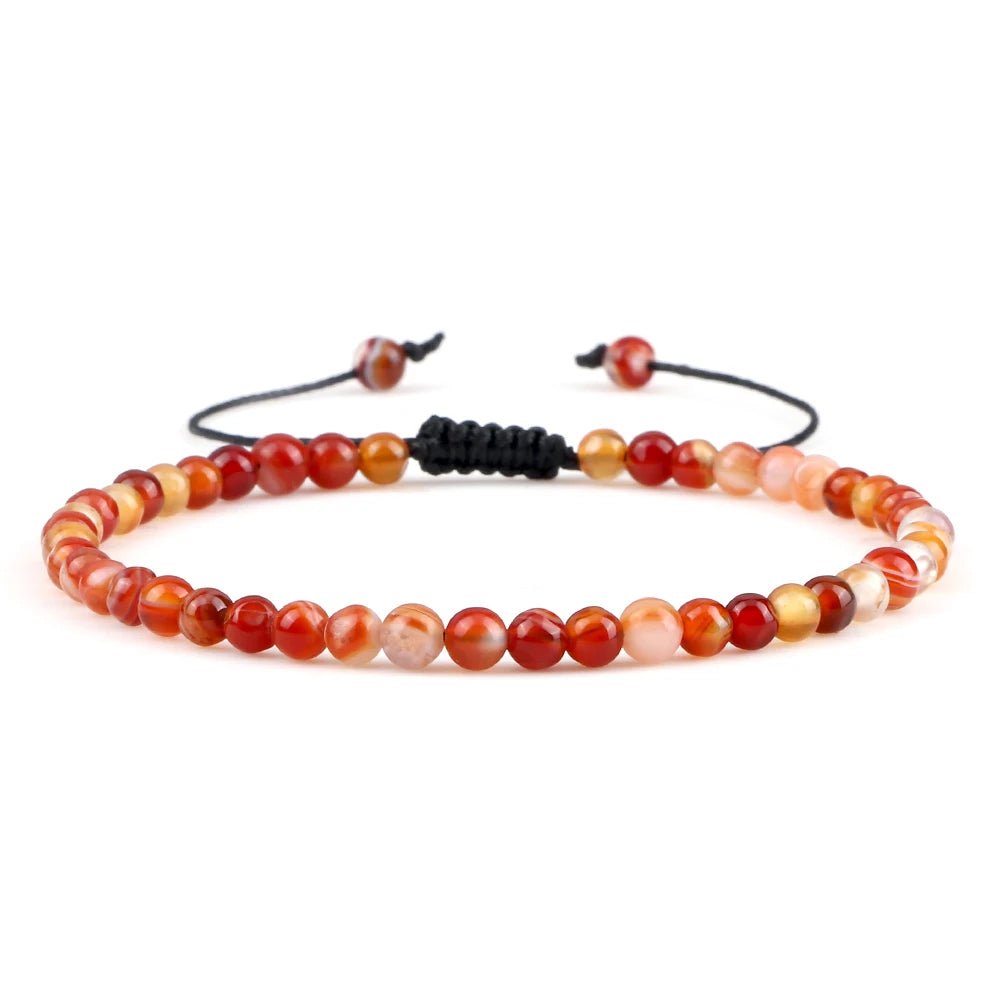 Adjustable Natural Stone Beaded Bracelet – Tiger Eye, Lava & Malachite - Britt Company