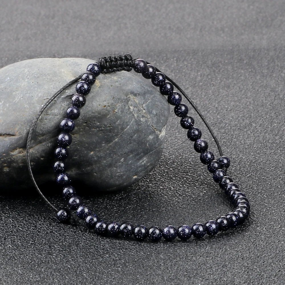 Adjustable Natural Stone Beaded Bracelet – Tiger Eye, Lava & Malachite - Britt Company
