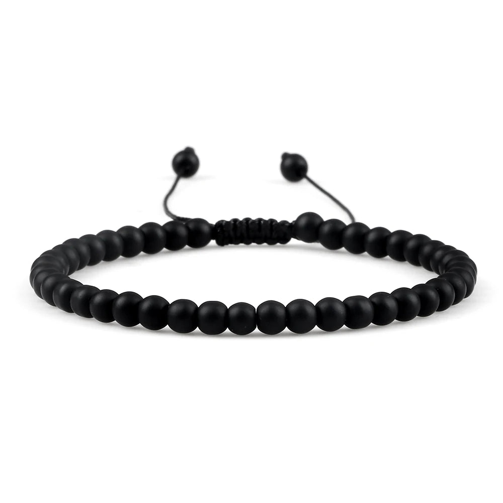 Adjustable Natural Stone Beaded Bracelet – Tiger Eye, Lava & Malachite - Britt Company