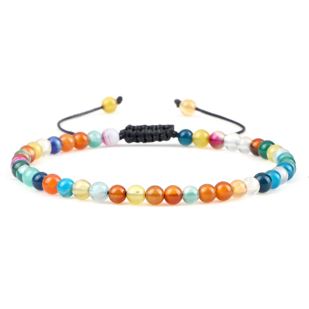 Adjustable Natural Stone Beaded Bracelet – Tiger Eye, Lava & Malachite - Britt Company