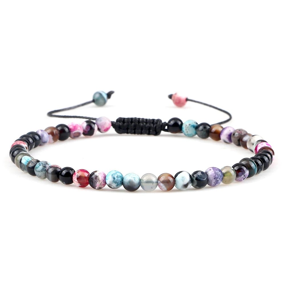 Adjustable Natural Stone Beaded Bracelet – Tiger Eye, Lava & Malachite - Britt Company