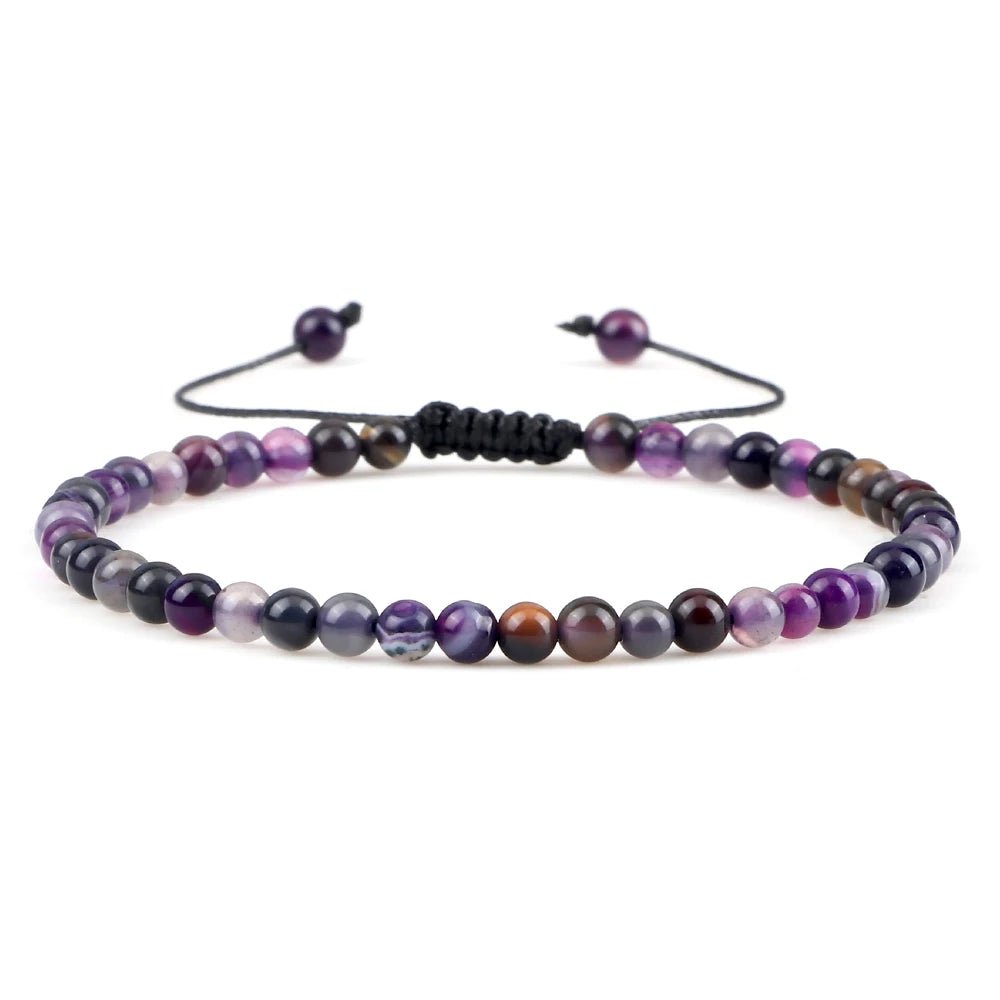 Adjustable Natural Stone Beaded Bracelet – Tiger Eye, Lava & Malachite - Britt Company