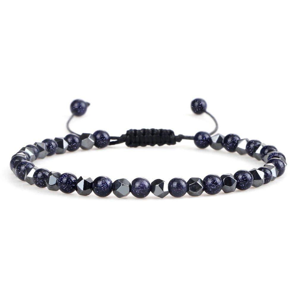 Adjustable Natural Stone Beaded Bracelet – Tiger Eye, Lava & Malachite - Britt Company