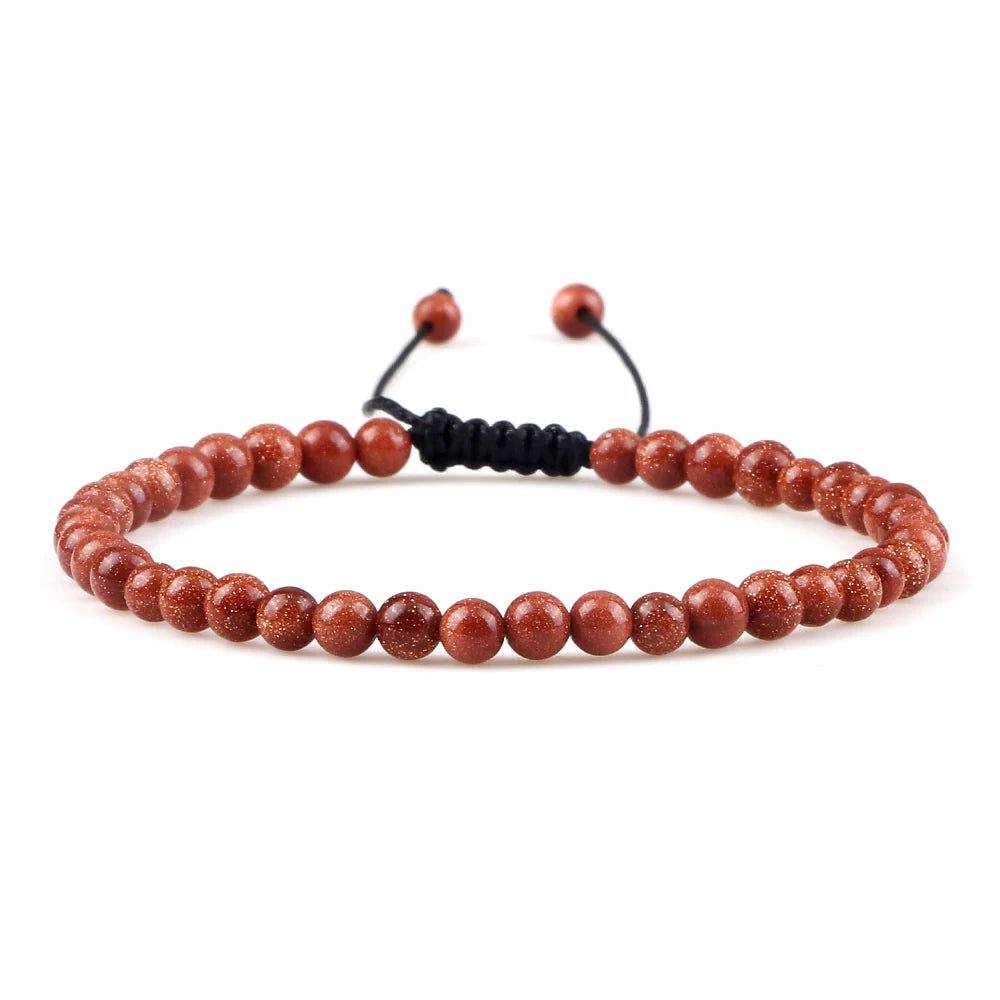Adjustable Natural Stone Beaded Bracelet – Tiger Eye, Lava & Malachite - Britt Company