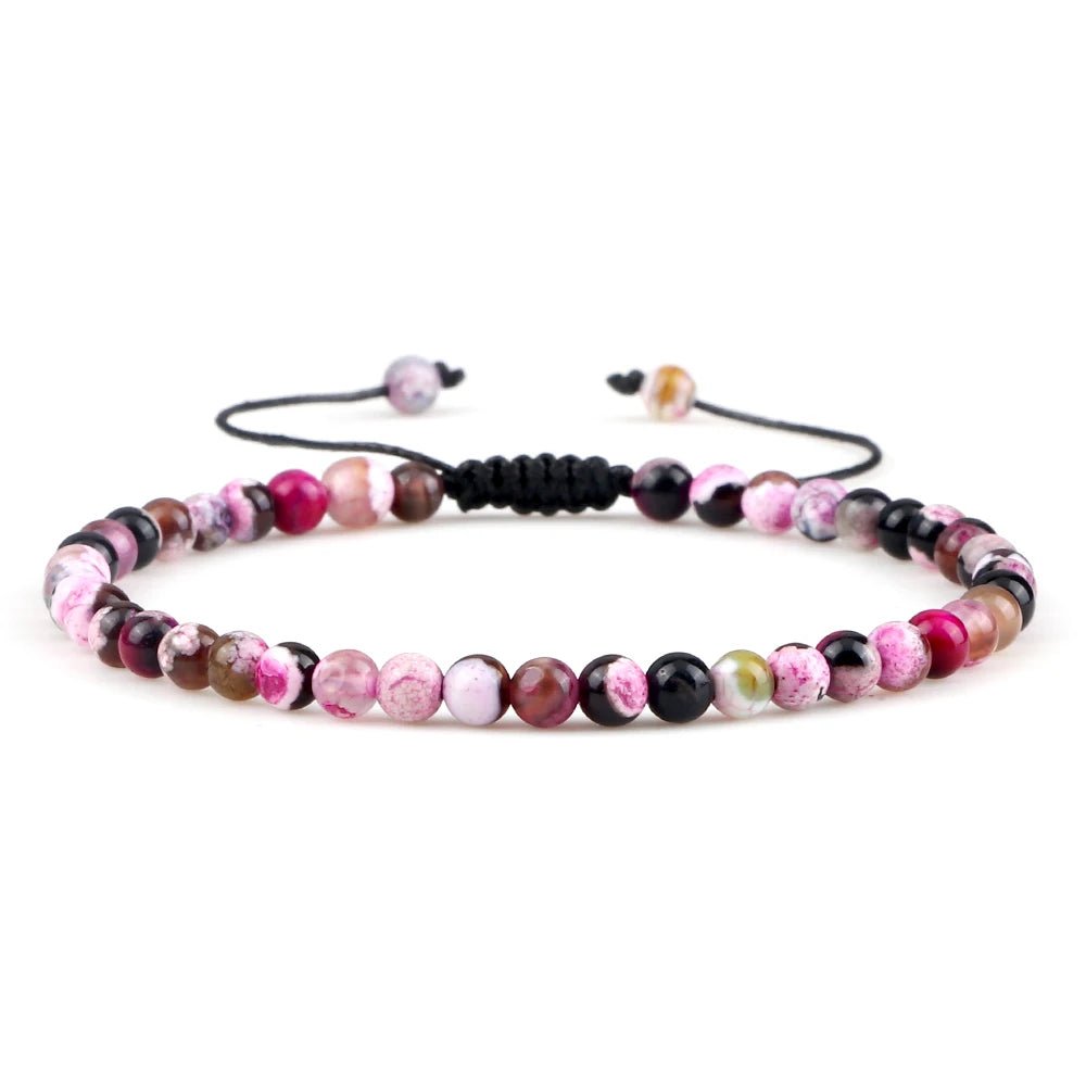 Adjustable Natural Stone Beaded Bracelet – Tiger Eye, Lava & Malachite - Britt Company