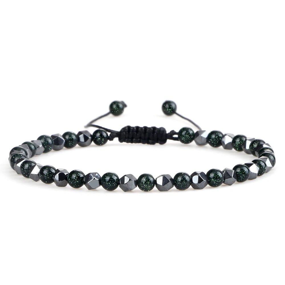 Adjustable Natural Stone Beaded Bracelet – Tiger Eye, Lava & Malachite - Britt Company