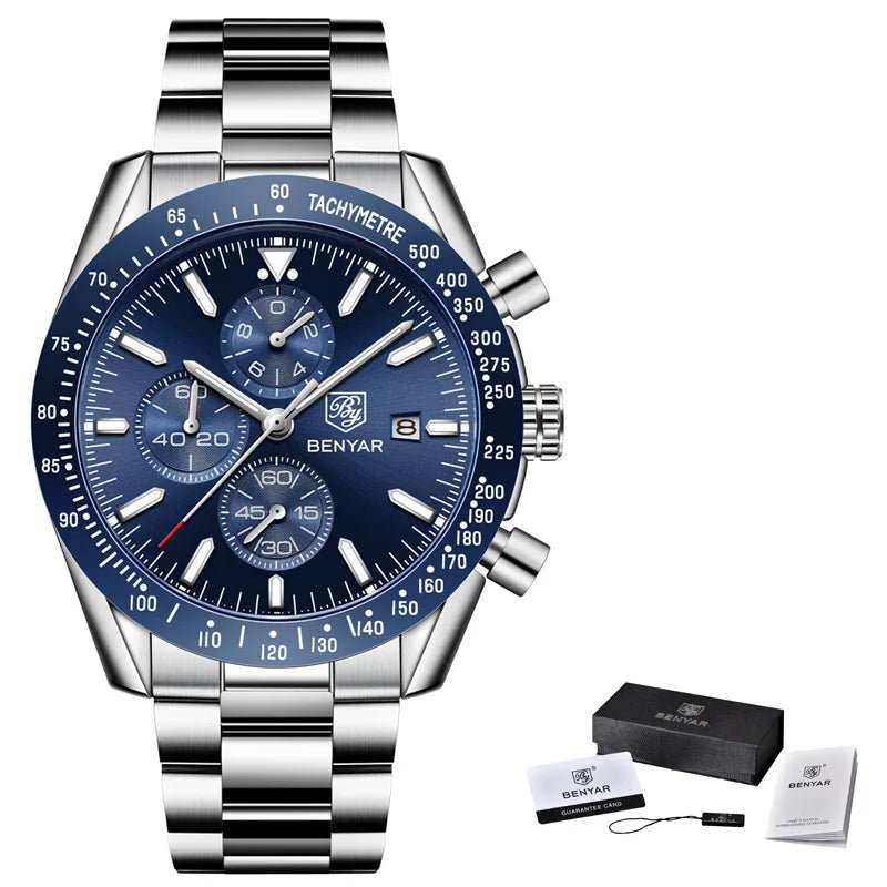 BENYAR BY - 5140M — Luxury Sport Quartz Chronograph (50M Waterproof) - Britt Company