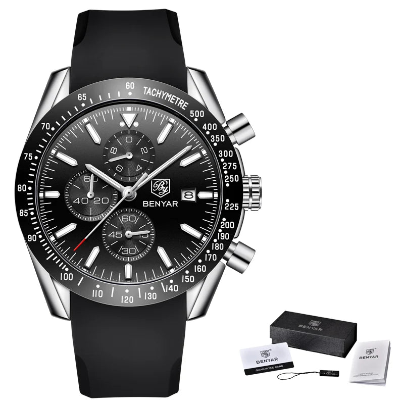 BENYAR BY - 5140M — Luxury Sport Quartz Chronograph (50M Waterproof) - Britt Company