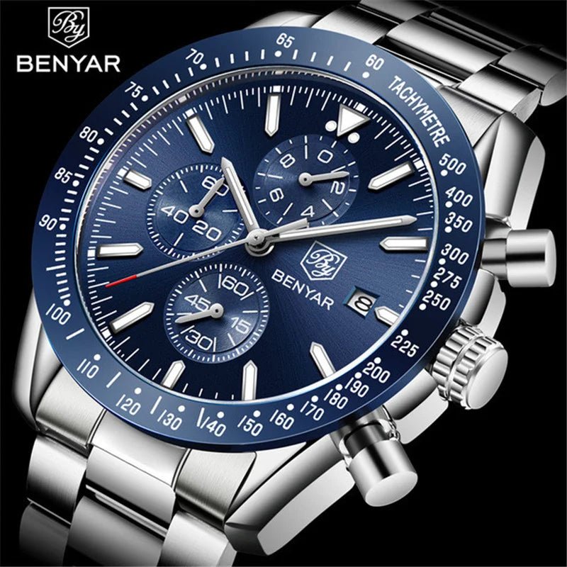 BENYAR BY - 5140M — Luxury Sport Quartz Chronograph (50M Waterproof) - Britt Company