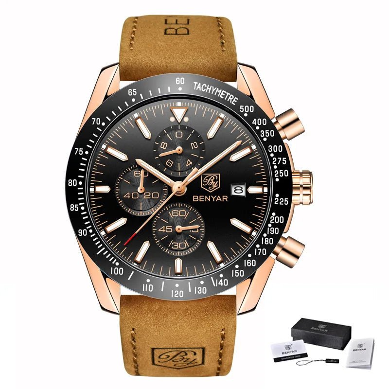 BENYAR BY - 5140M — Luxury Sport Quartz Chronograph (50M Waterproof) - Britt Company