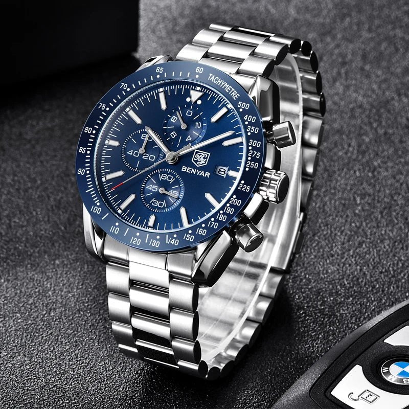 BENYAR BY - 5140M — Luxury Sport Quartz Chronograph (50M Waterproof) - Britt Company