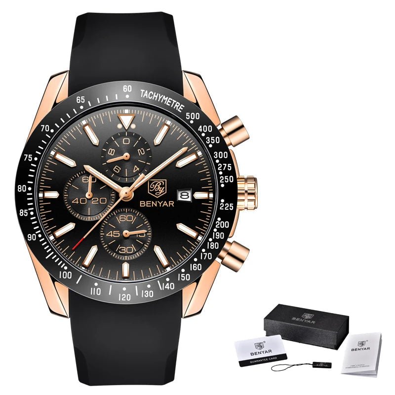 BENYAR BY - 5140M — Luxury Sport Quartz Chronograph (50M Waterproof) - Britt Company