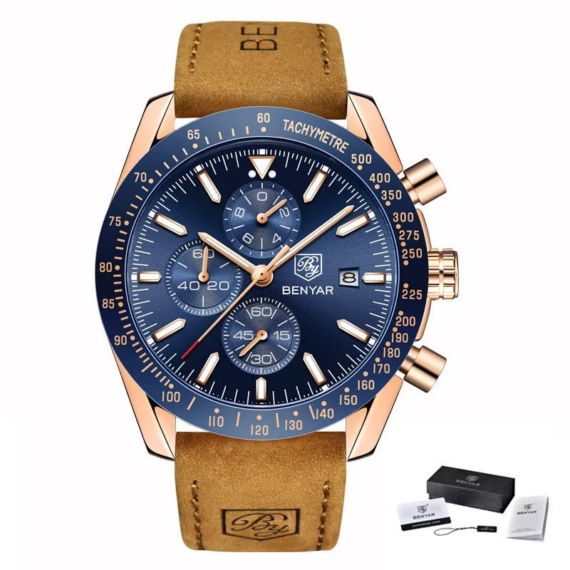 BENYAR BY - 5140M — Luxury Sport Quartz Chronograph (50M Waterproof) - Britt Company