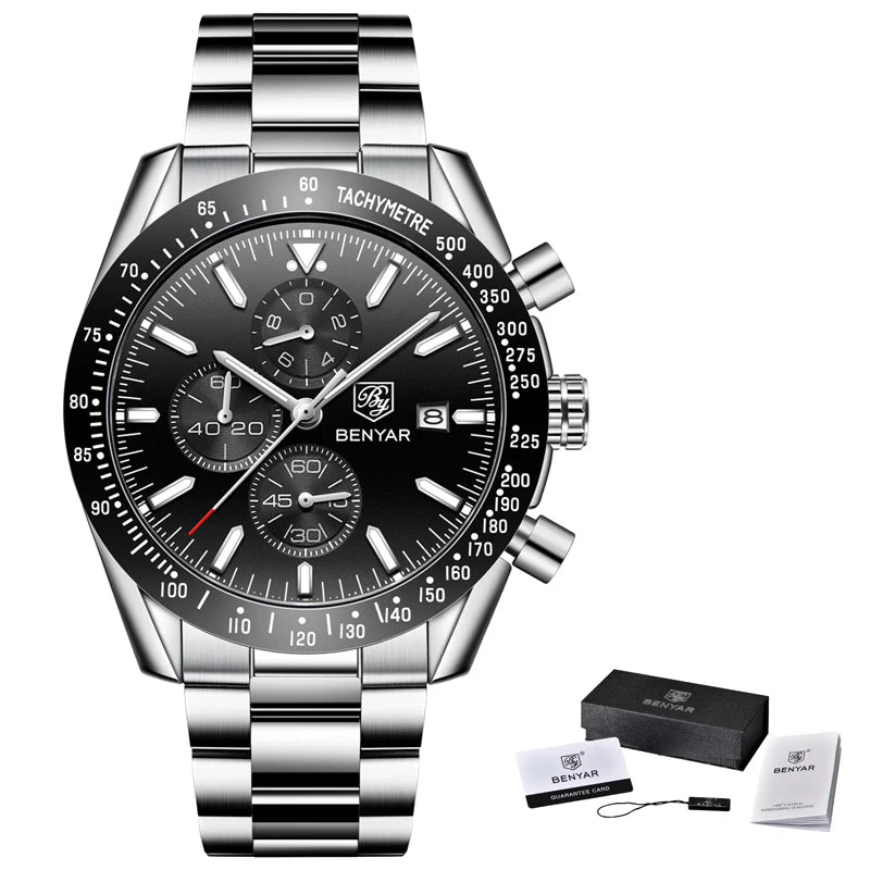 BENYAR BY - 5140M — Luxury Sport Quartz Chronograph (50M Waterproof) - Britt Company
