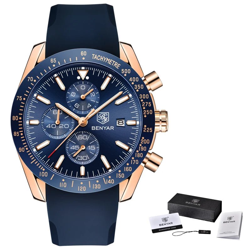 BENYAR BY - 5140M — Luxury Sport Quartz Chronograph (50M Waterproof) - Britt Company
