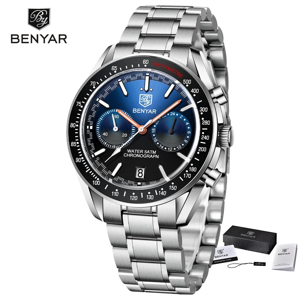 BENYAR BY - 5194 Luxury Quartz Chronograph Watch – Stainless Steel, 5ATM - Britt Company