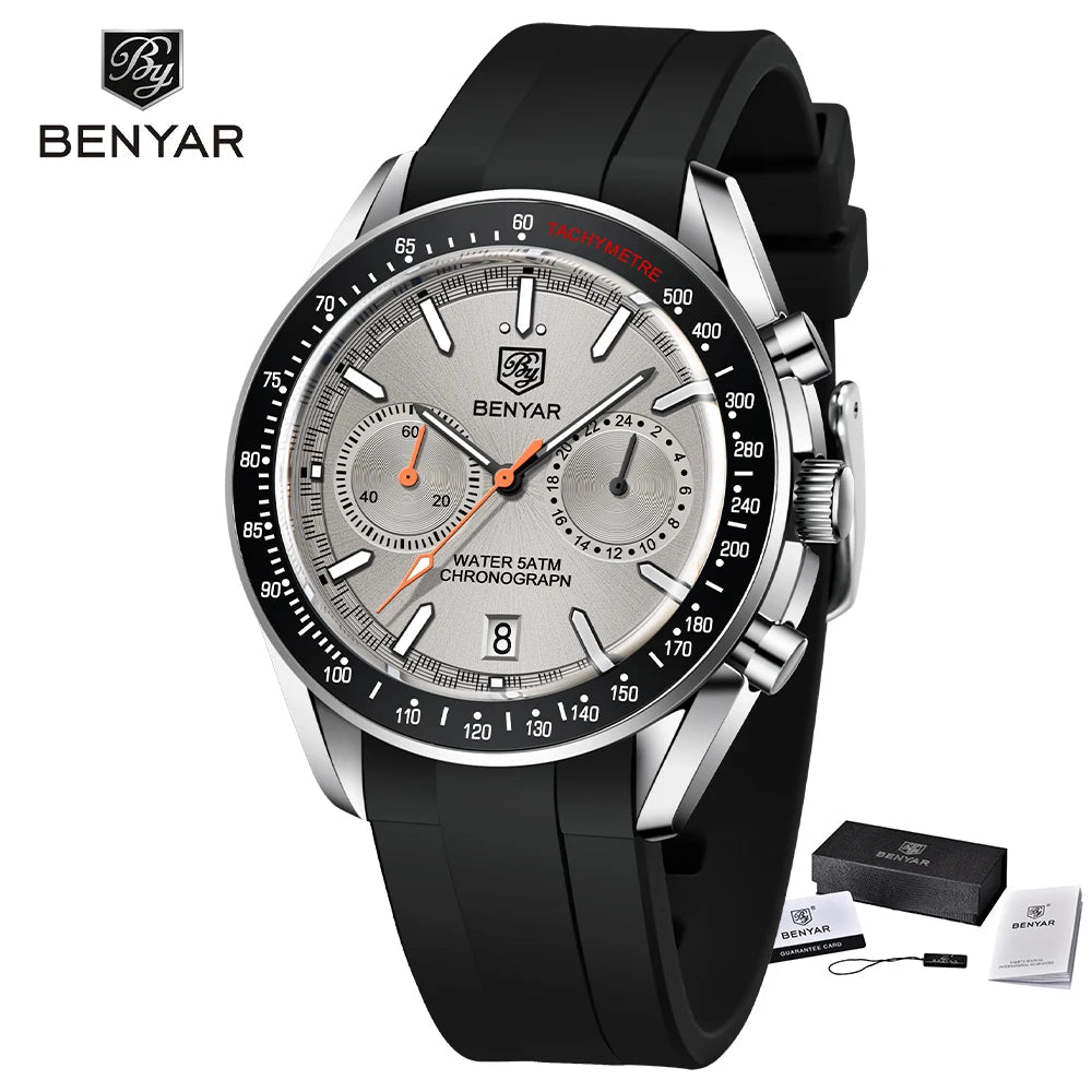 BENYAR BY - 5194 Luxury Quartz Chronograph Watch – Stainless Steel, 5ATM - Britt Company
