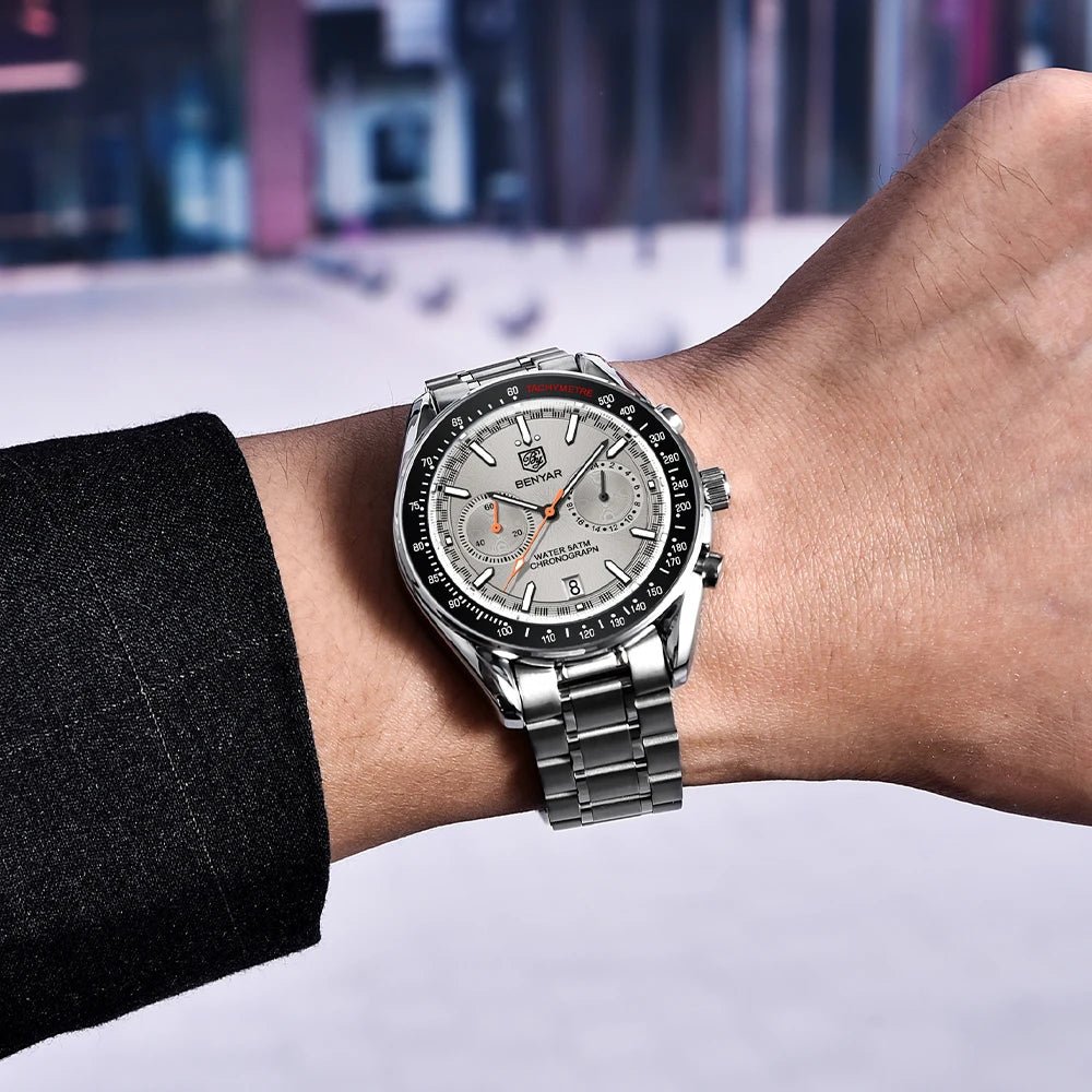 BENYAR BY - 5194 Luxury Quartz Chronograph Watch – Stainless Steel, 5ATM - Britt Company