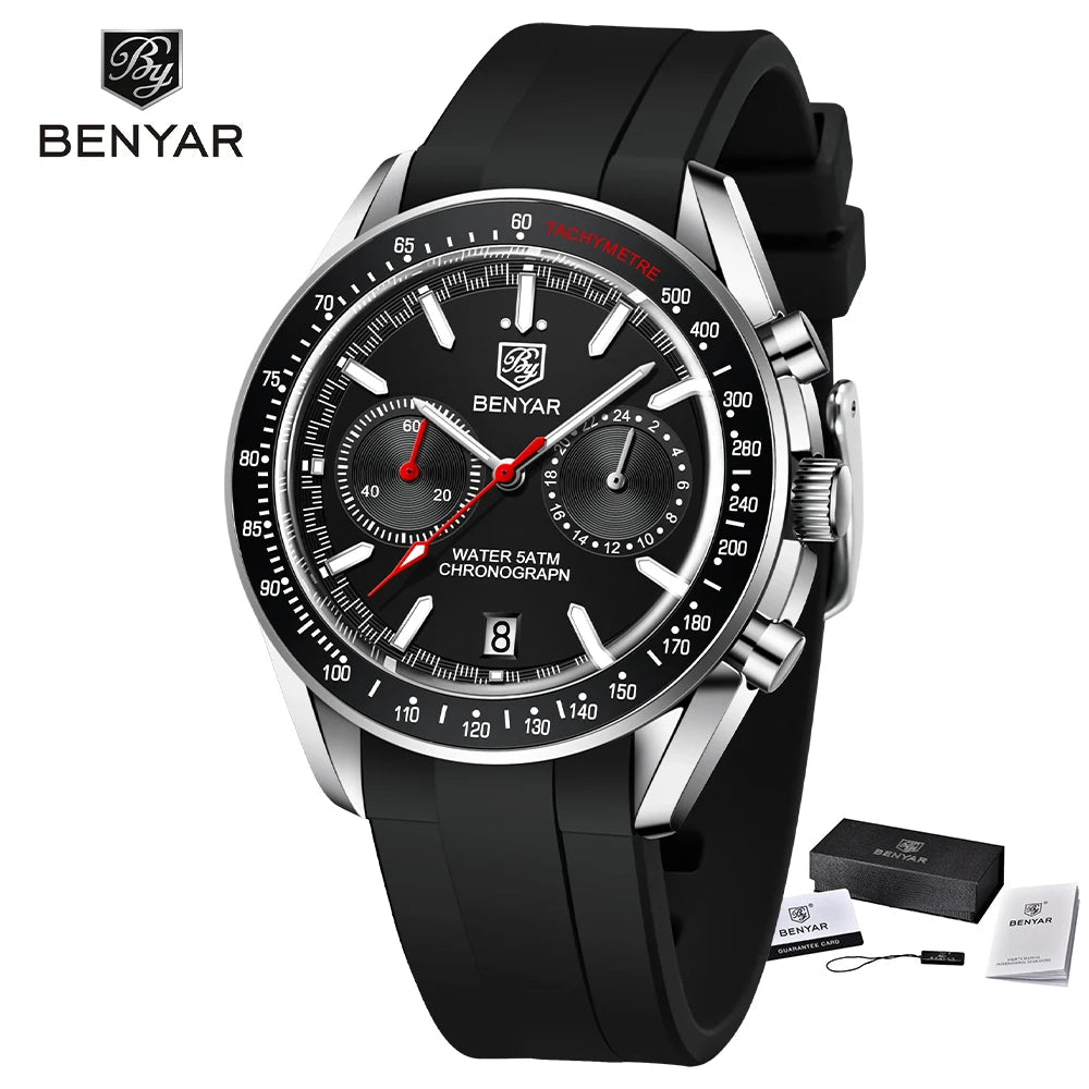 BENYAR BY - 5194 Luxury Quartz Chronograph Watch – Stainless Steel, 5ATM - Britt Company