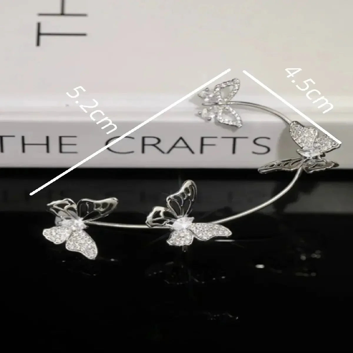 BUTTERFLY FLOWER TASSEL SHINY ZIRCON EARRINGS Britt Company