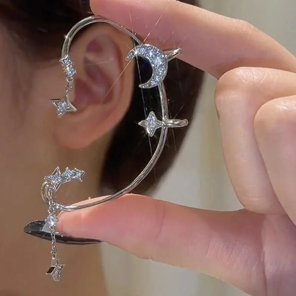 BUTTERFLY FLOWER TASSEL SHINY ZIRCON EARRINGS Britt Company