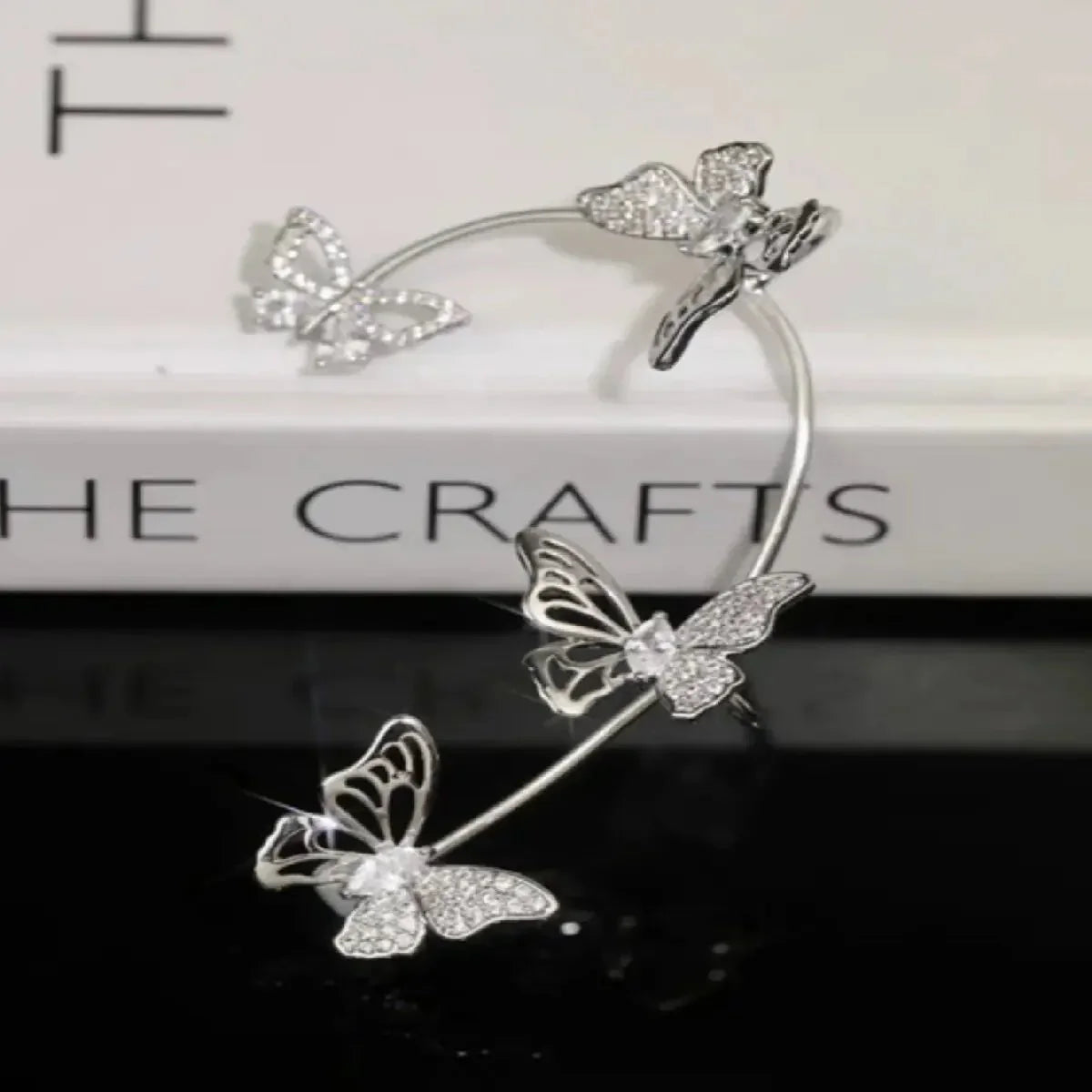 BUTTERFLY FLOWER TASSEL SHINY ZIRCON EARRINGS Britt Company