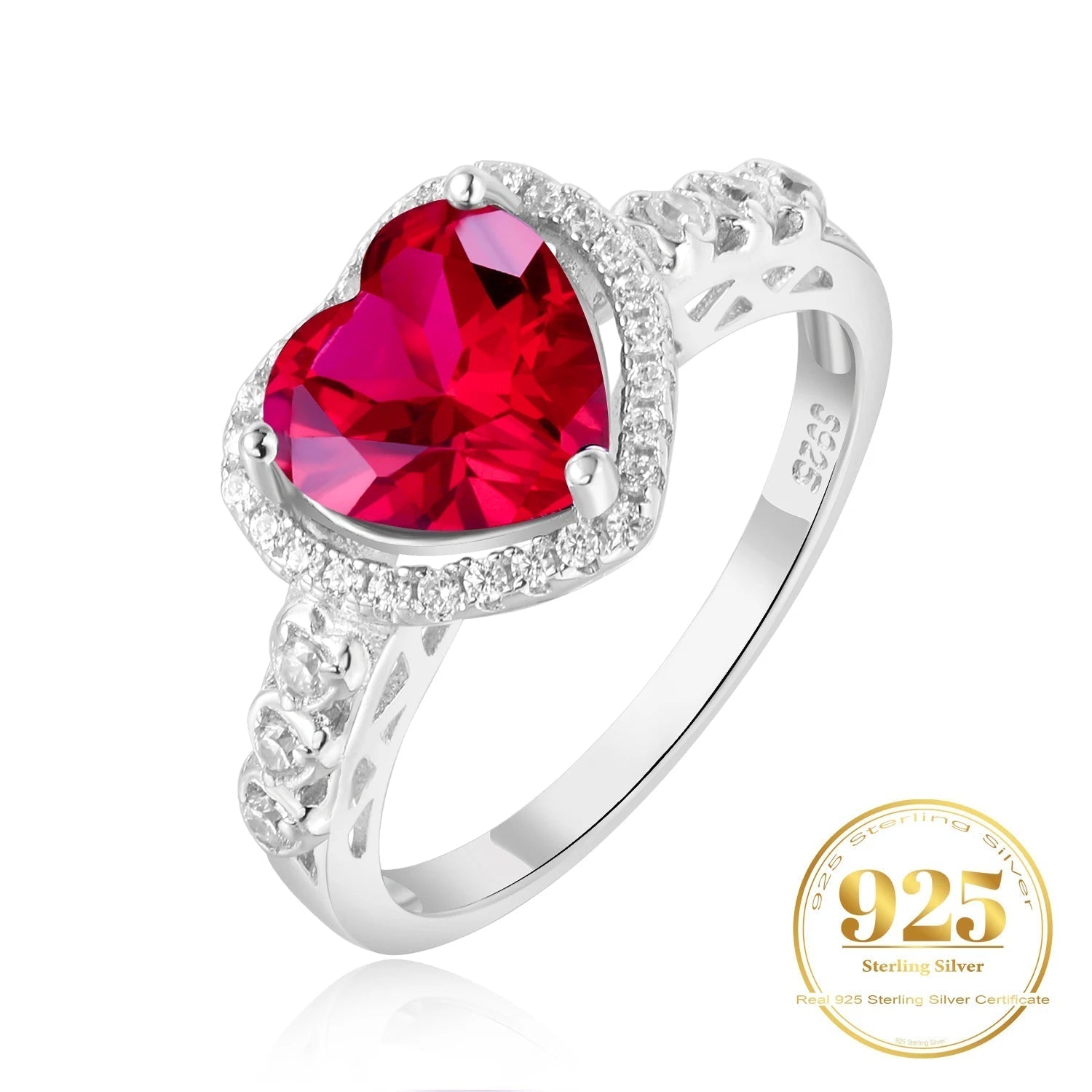 ❤️ Crimson Heart – Certified 925 Sterling Silver Ruby Ring - Britt Company