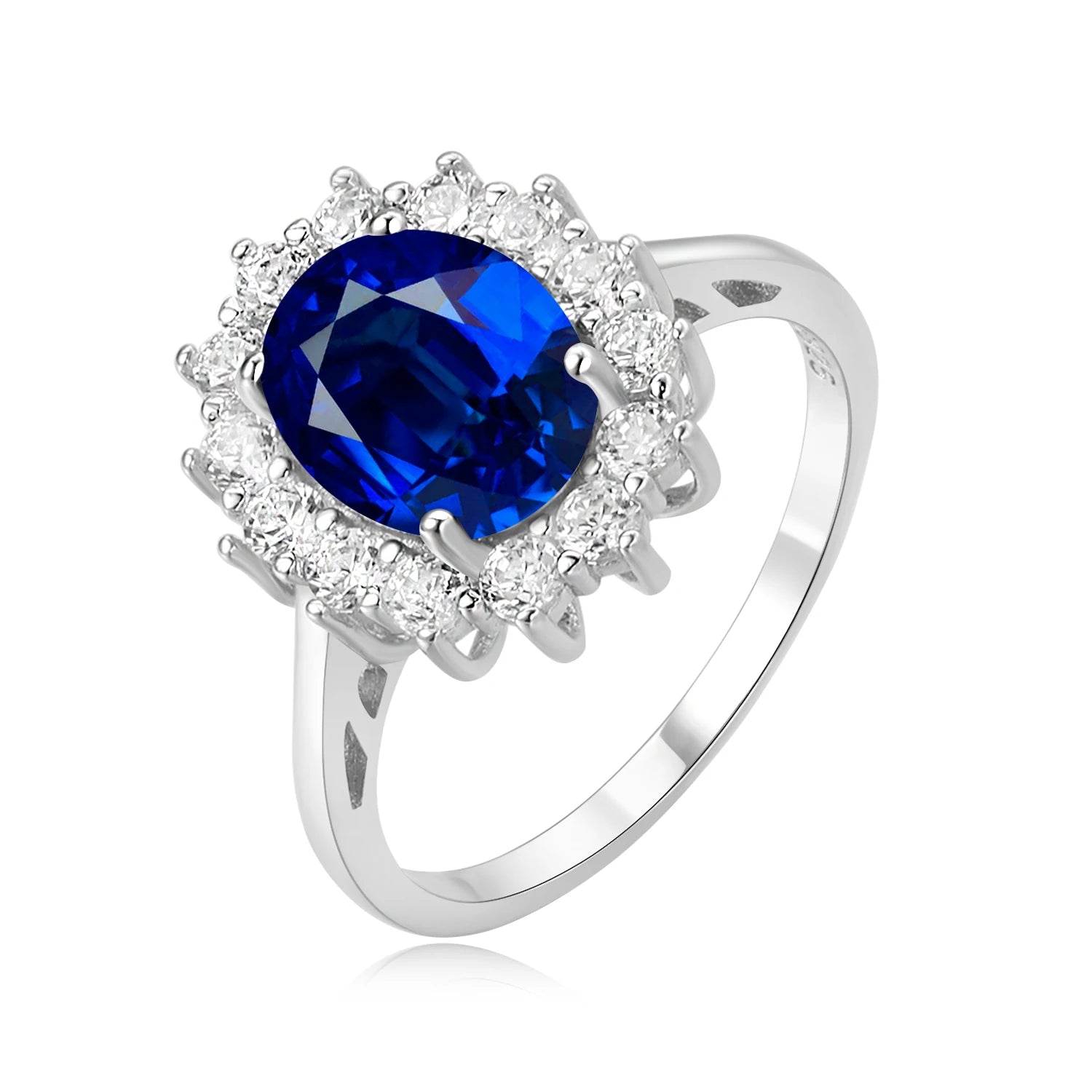 👑 Crown Jewel – Certified 925 Sterling Silver Oval Gemstone Cocktail Ring - Britt Company