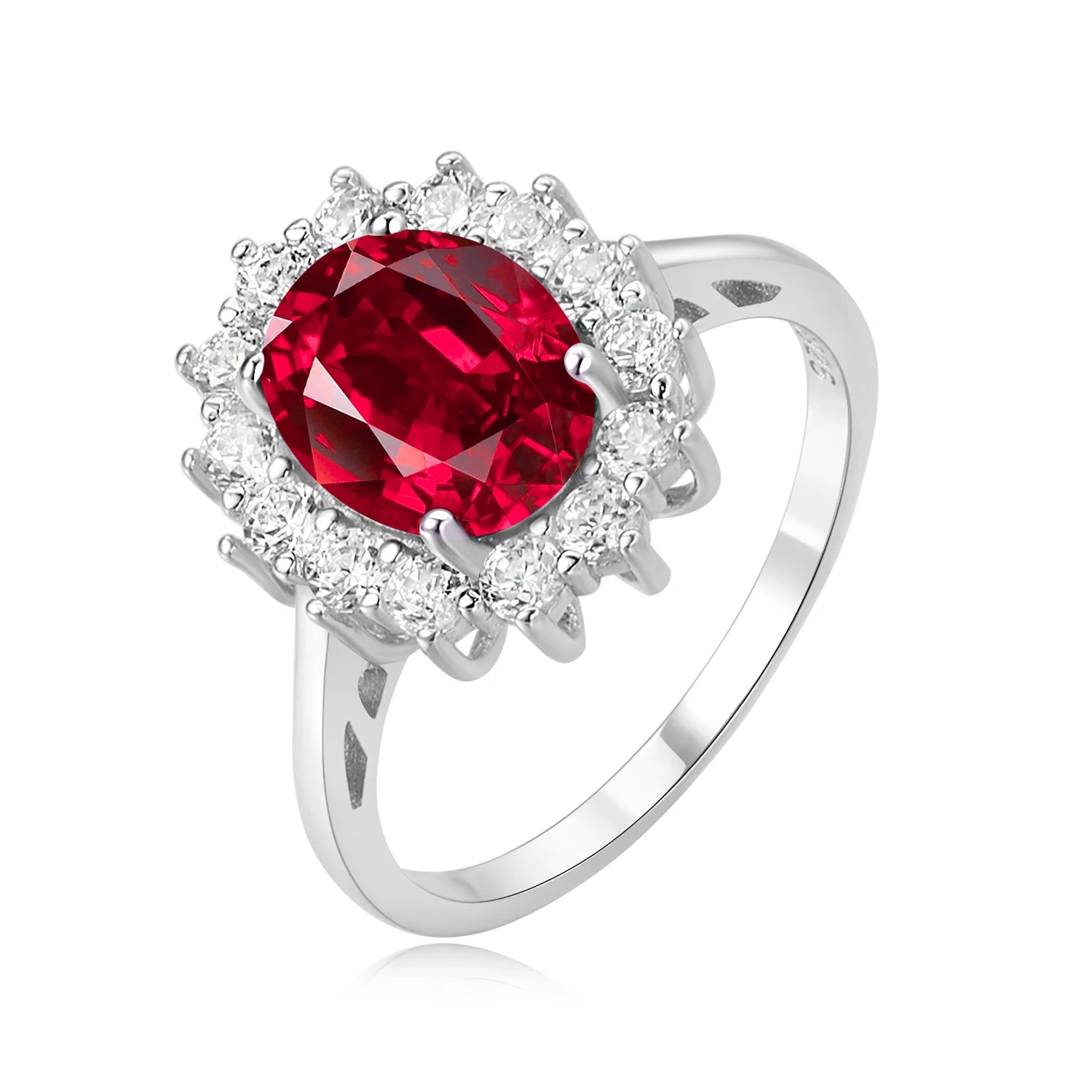 👑 Crown Jewel – Certified 925 Sterling Silver Oval Gemstone Cocktail Ring - Britt Company