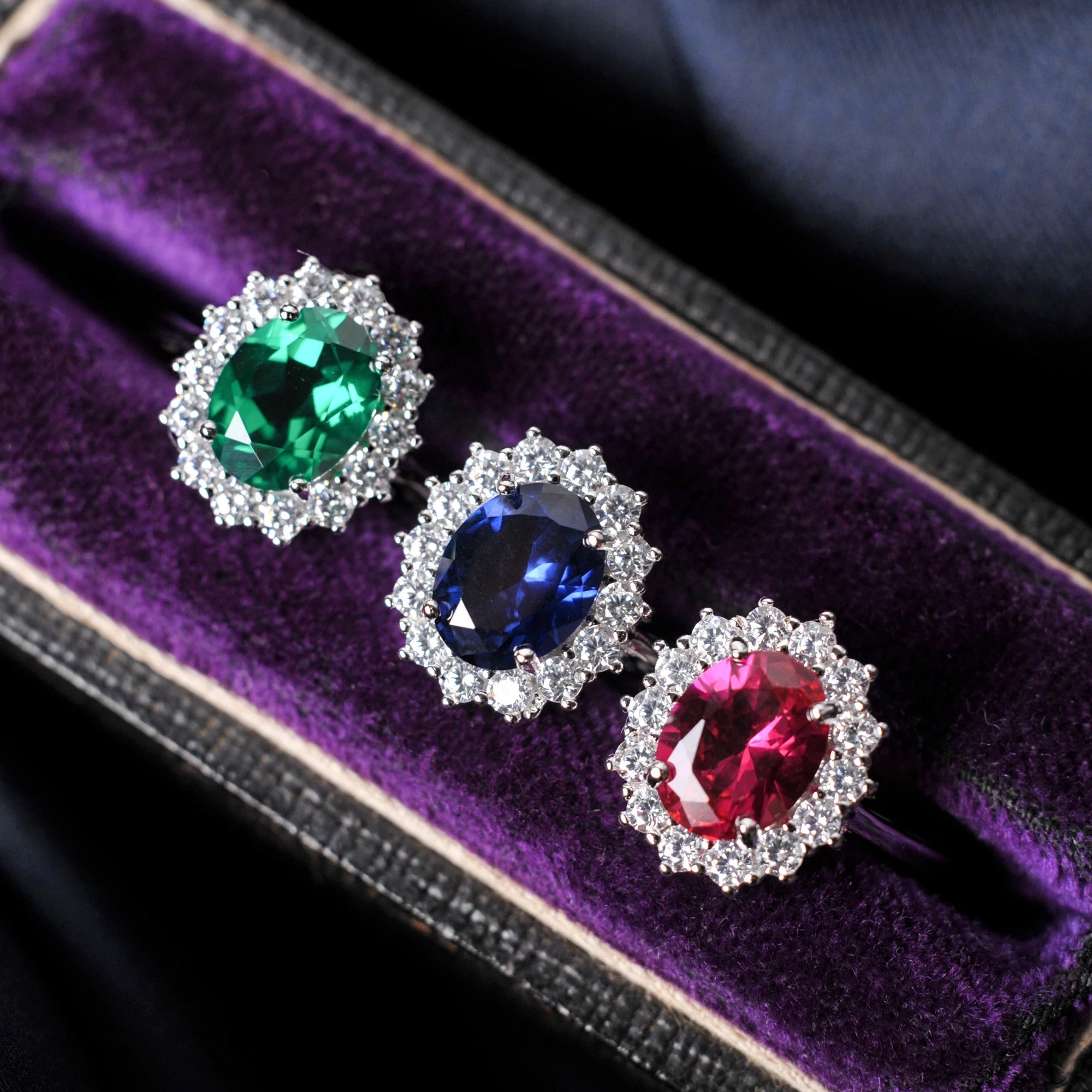 👑 Crown Jewel – Certified 925 Sterling Silver Oval Gemstone Cocktail Ring - Britt Company