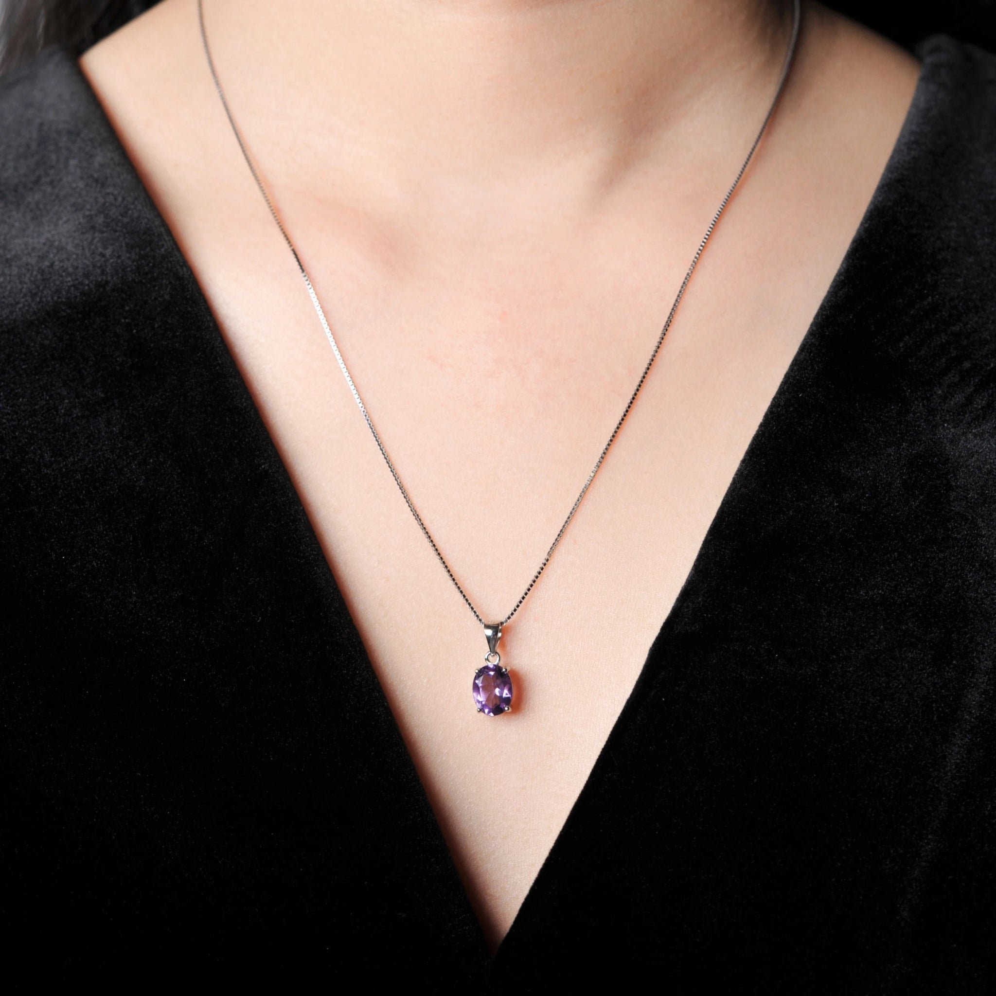 ✨ Eternal Glow – Certified 925 Sterling Silver Oval Birthstone Pendant - Britt Company