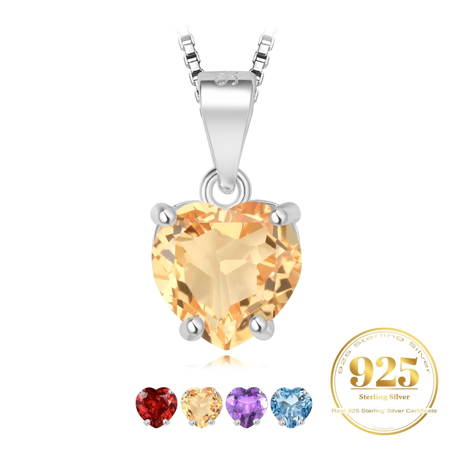 ❤️ Eternal Heart – Certified 925 Sterling Silver Birthstone Pendant - Britt Company