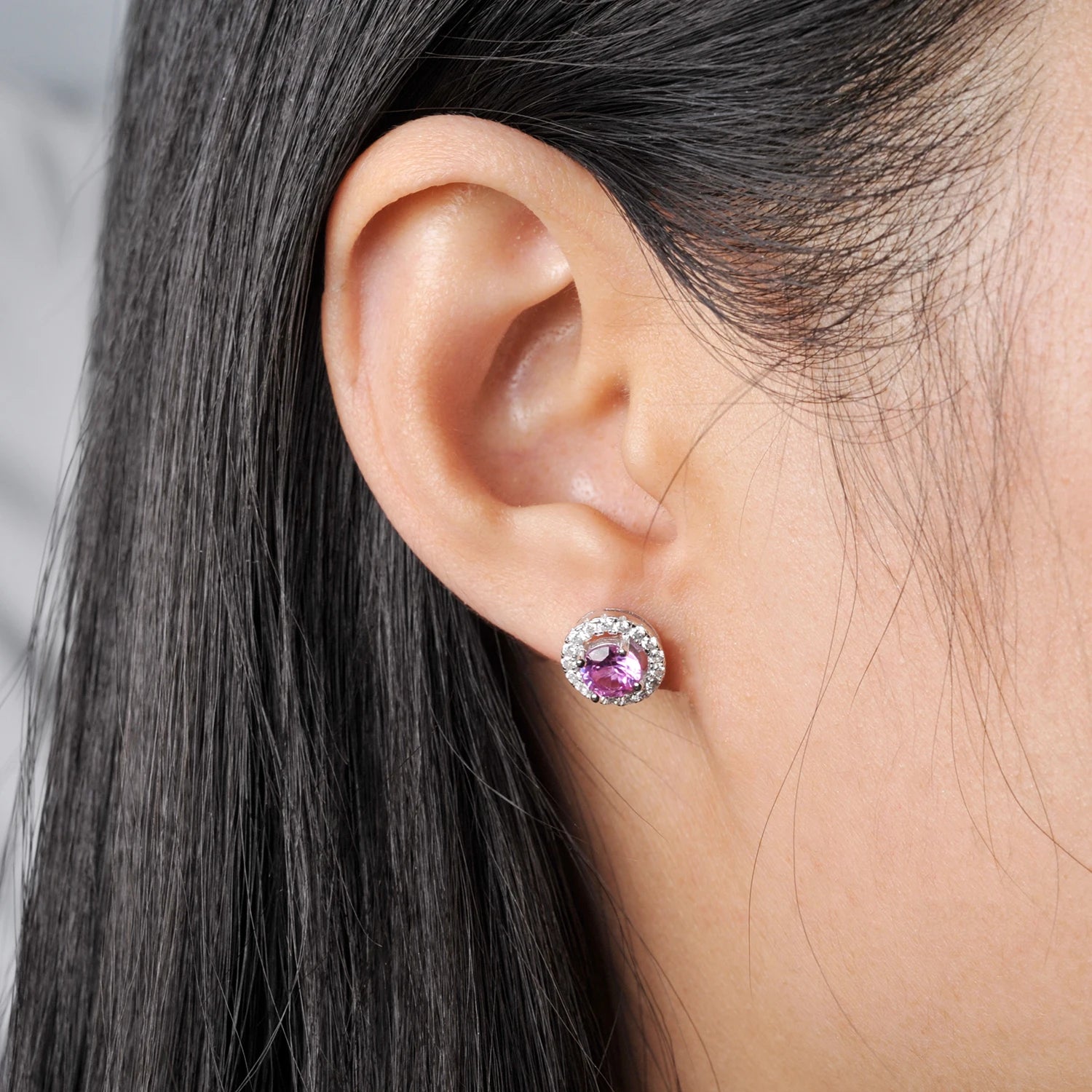 ✨ Eternal Pink Halo – Certified 925 Sterling Silver Stud Earrings - Britt Company