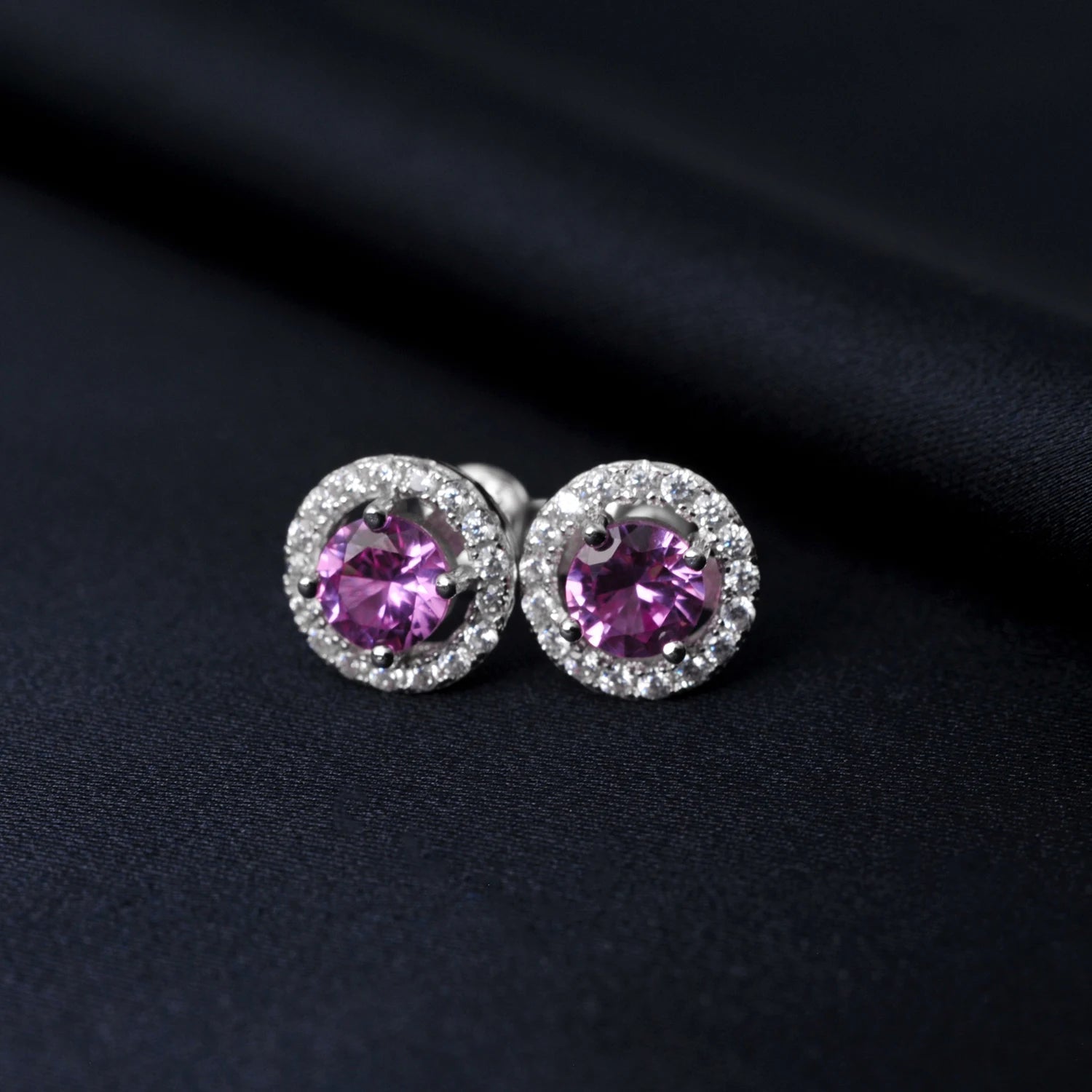 ✨ Eternal Pink Halo – Certified 925 Sterling Silver Stud Earrings - Britt Company