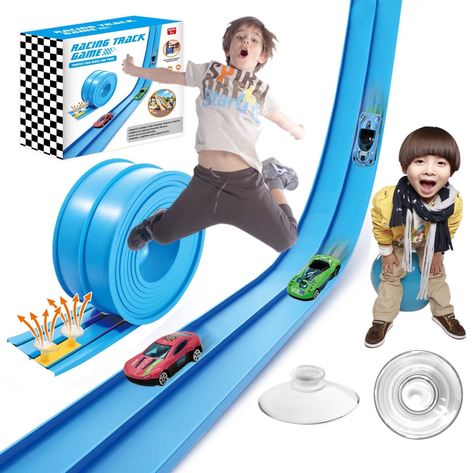 🔥Flex Tracks 15Ft for Kids, STEM Flexible Race Car Ramp Track - Britt Company