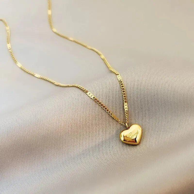 Golden Love Heart Necklace - Britt Company