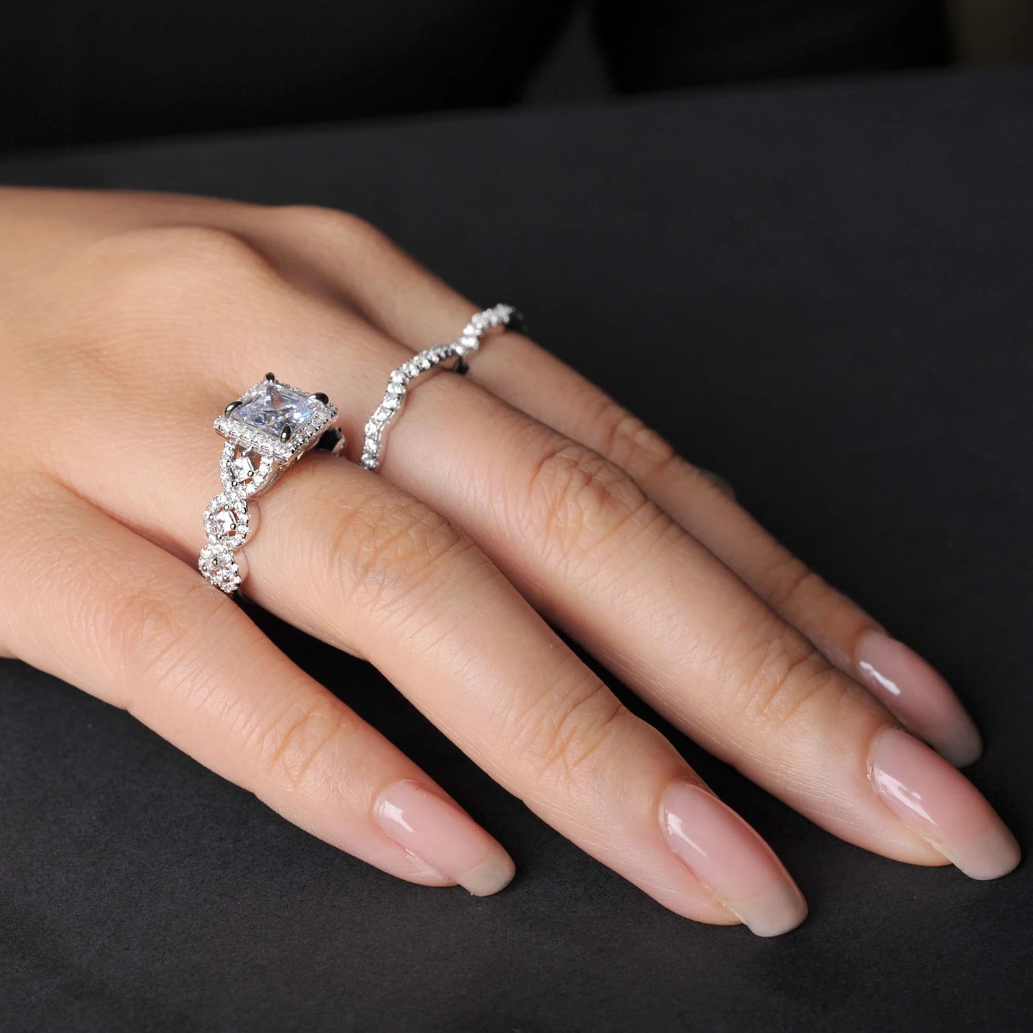💍 Imperial Princess – Certified 925 Sterling Silver Bridal Ring Set - Britt Company
