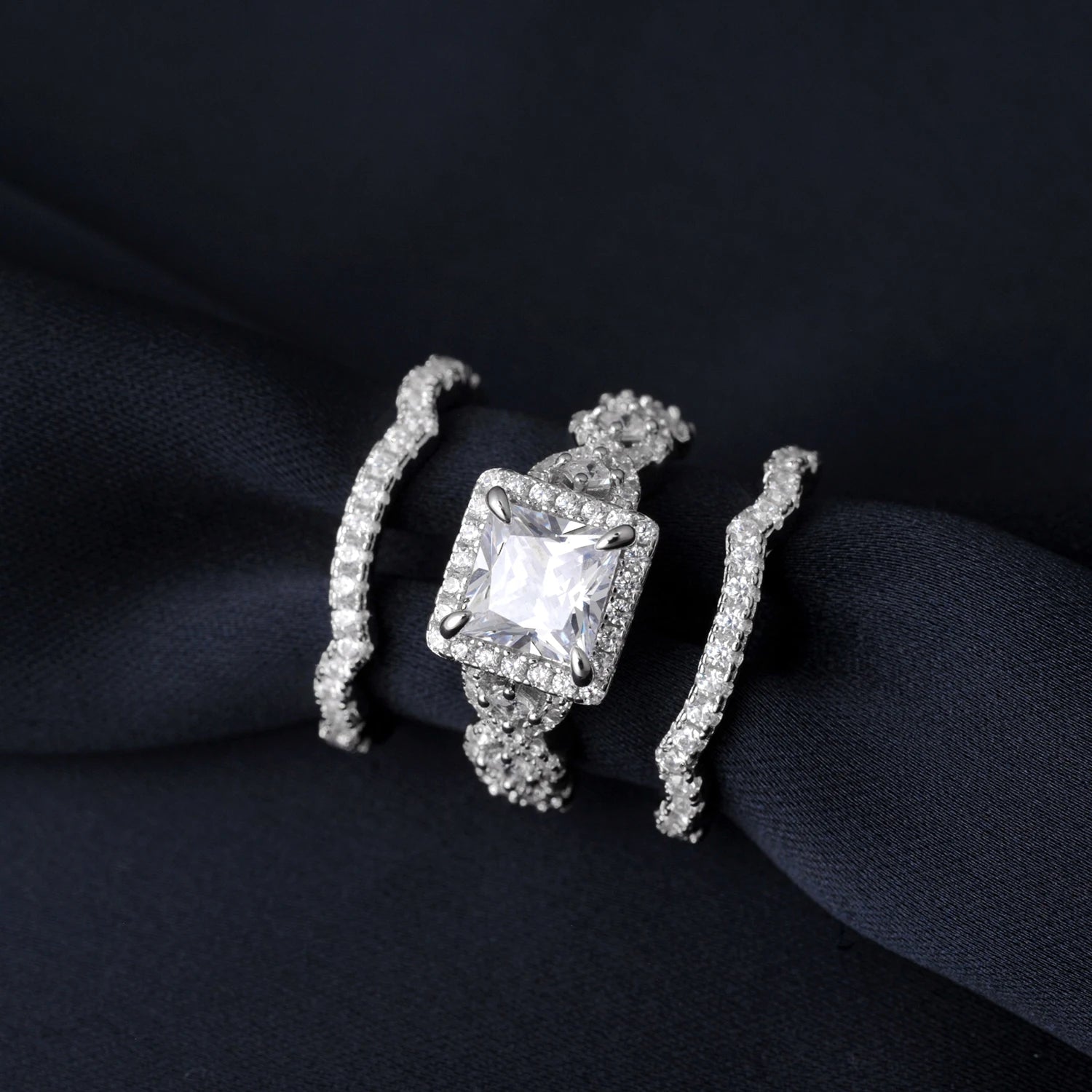 💍 Imperial Princess – Certified 925 Sterling Silver Bridal Ring Set - Britt Company