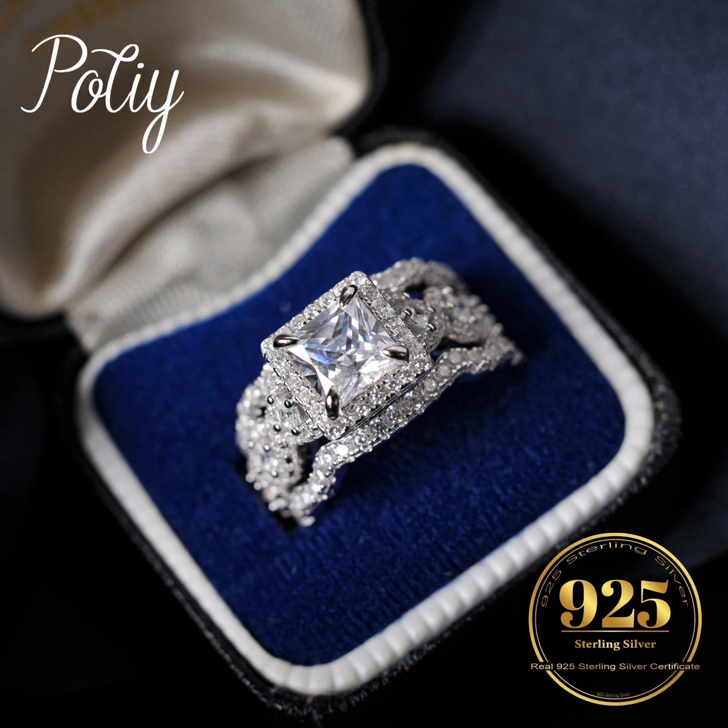💍 Imperial Princess – Certified 925 Sterling Silver Bridal Ring Set - Britt Company