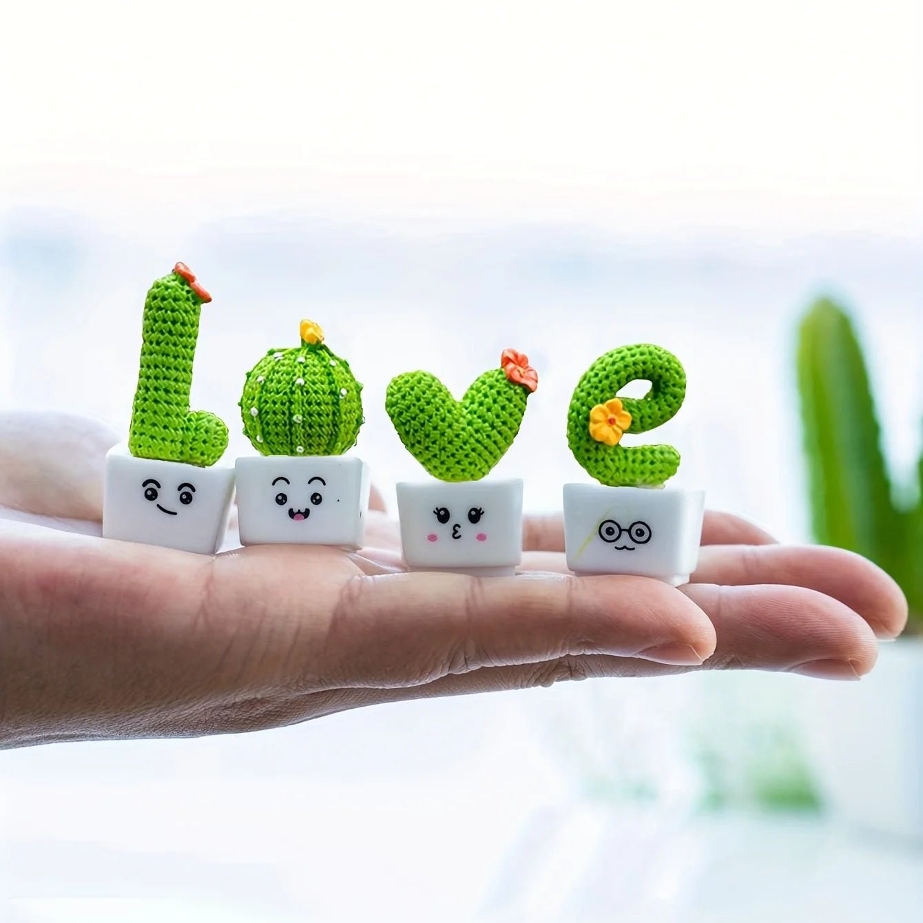 🌵 Mini Resin Cactus Ornaments – Set of 4 - Britt Company