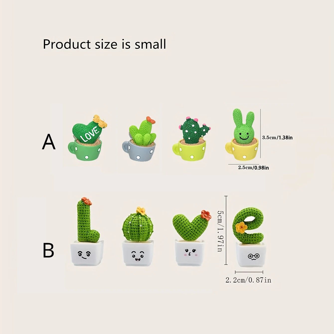 🌵 Mini Resin Cactus Ornaments – Set of 4 - Britt Company